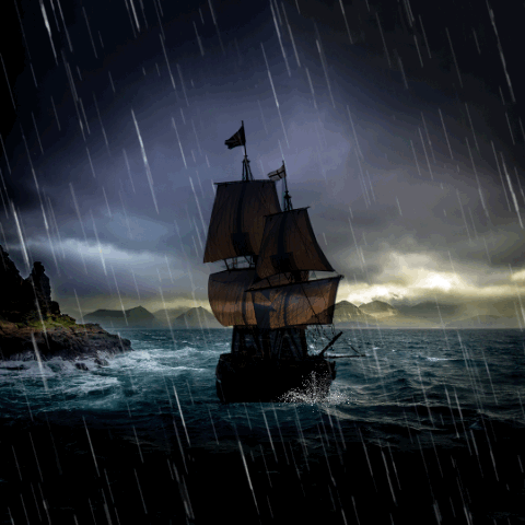 Ghost Ship in Storm